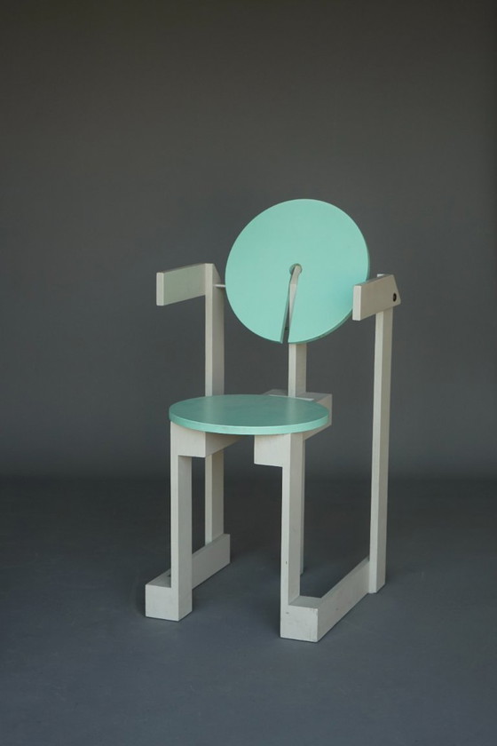 Image 1 of Rare pair of 'Plakhout' Side Chairs by Henk Lampe. 1979