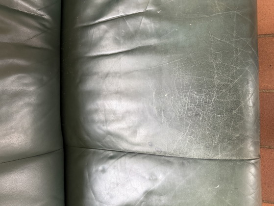 Leolux tweezitsbank in groen leer – Banken, Leather (photo 5 of 6)