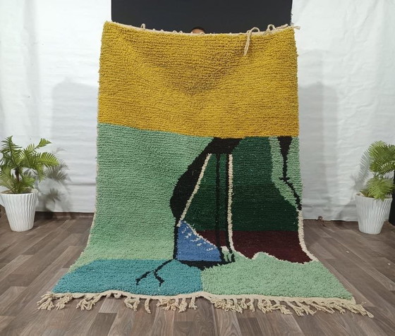 Tapis berbère en laine naturelle tissé main traditionnelle taille 1,5/2,5 m – Ahrend, Wool (photo 4 of 8)