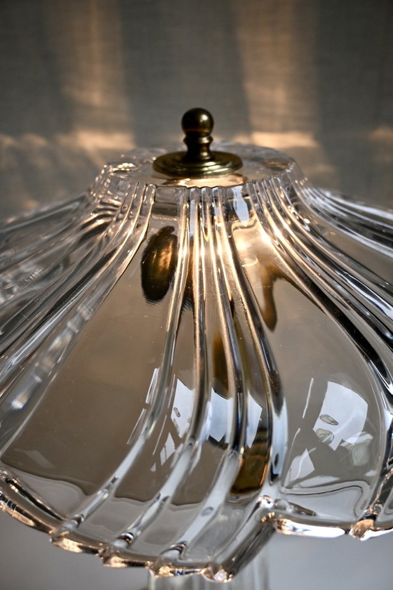 Image 1 of French crystal table lamp in the style of Cofrac Art Verrier