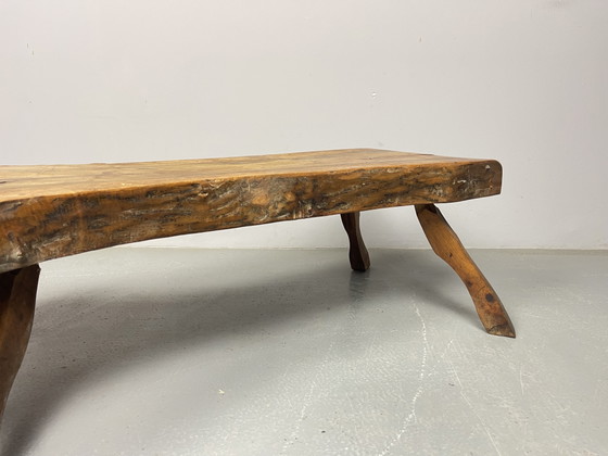 Image 1 of Brutalistische Wabi-Sabi salontafel van massief hardhout met vrije vorm, jaren 70. Ref.: CT1000