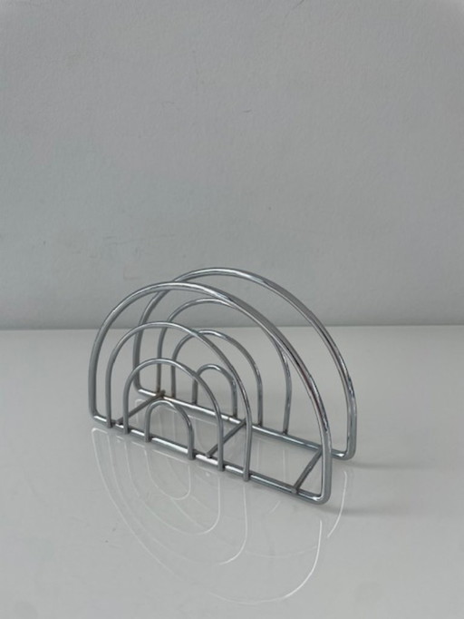 Porte-serviettes chromé postmoderne à arches