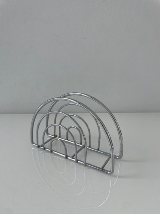 Image 1 of Porta tovaglioli cromato postmoderno con archi