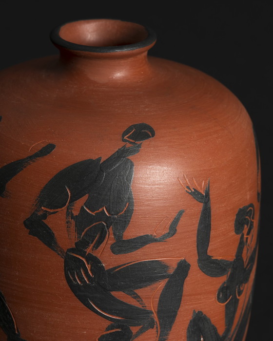 Image 1 of Einzigartige handbemalte Studio-Keramik-Künstler-Vase Dietmar Liedke Karlsruher Majolika