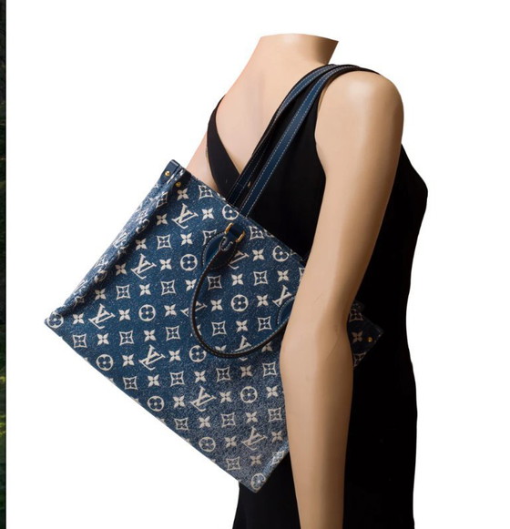 Image 1 of Borsa LOUIS VUITTON Onthego en Denim Bleu - 103480 Prezzo di vendita
