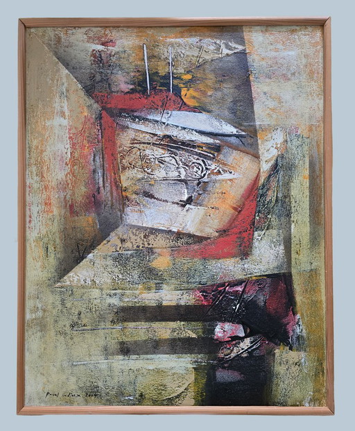 Abstract painting, Bali, 62x72cm, Signed, 2004