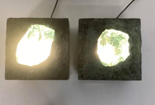 2 rare brutalist lamps