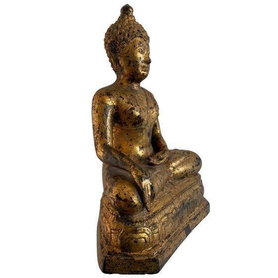 Estatua de Buda Mandalay birmana en bronce con dorado original – Lote 159 – Esculturas, Bronze (photo 2 of 11)