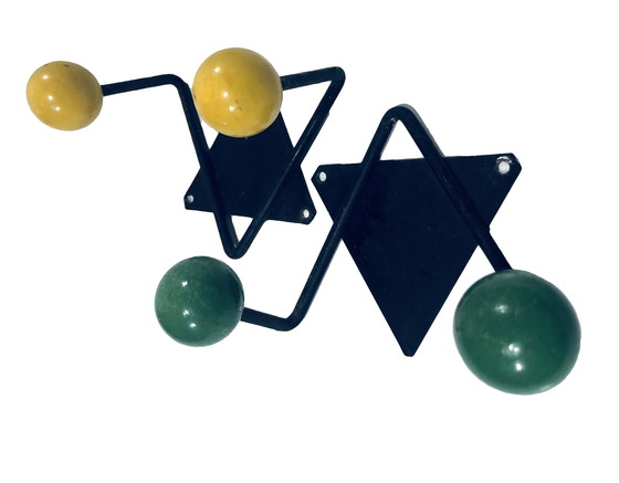 Image 1 of Vintage kapstokken - Staal & Hout - 1950