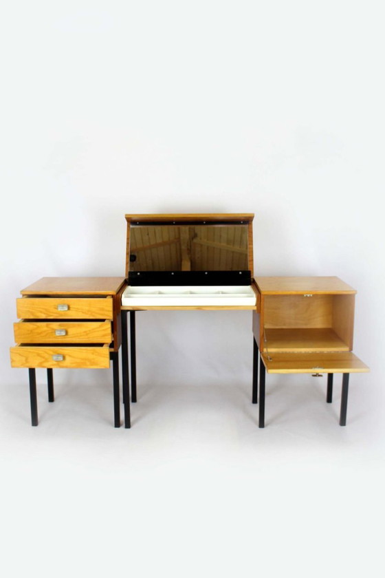 Image 1 of Mid-Century Modular Ash Desk with Mirror from Up Zavody, Czechoslovakia, 1970s