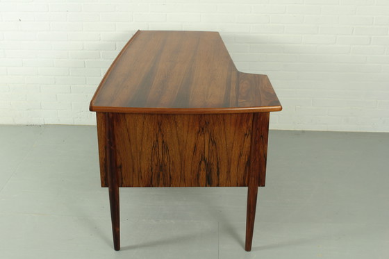Image 1 of Mid Century Rosenholz Bumerang-Schreibtisch, 1960er Jahre