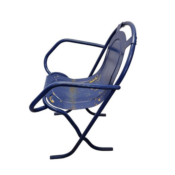 Image 1 of Chaise Stak-a-Bye bleue vintage Harry Sebel