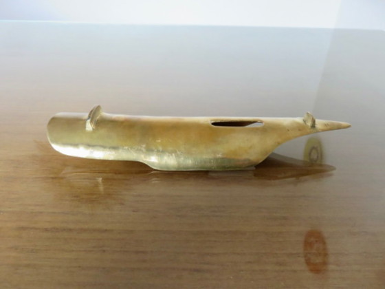 Image 1 of Federförmiger Stifthalter aus Messing, Frankreich, 1970