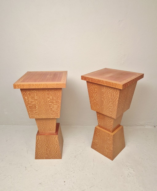 2 postmodern side tables