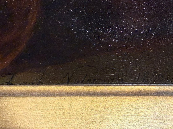 Image 1 of Zacharia Noterman (1823 - 1890) - dipinto ad olio del XIX secolo