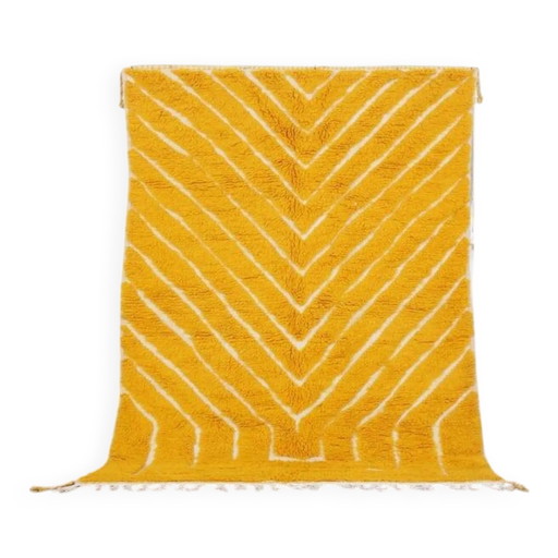 Ecru Marokkanischer Teppich mit geometrischen Mustern 250cm x 150cm