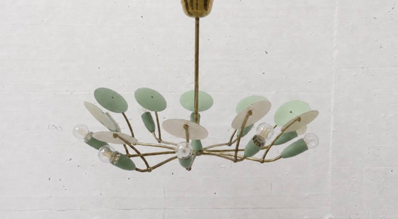 Lámpara de araña de estilo italiano de mediados de siglo, década de 1950. – Plafones, Brass (photo 10 of 10)