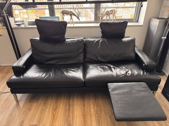 Image 1 of FSM Claro design sofa in black leather