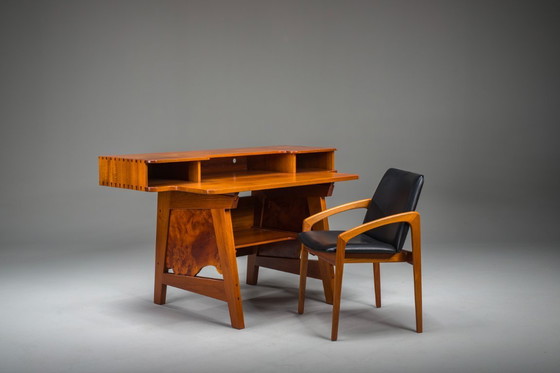Image 1 of Mid-Century Modern Teak Schreibtisch, 1980er Jahre