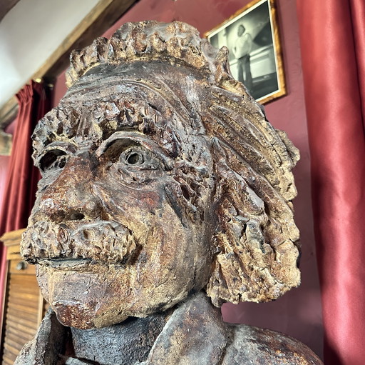 Objet d'art unique - Grande sculpture d'Einstein sur socle