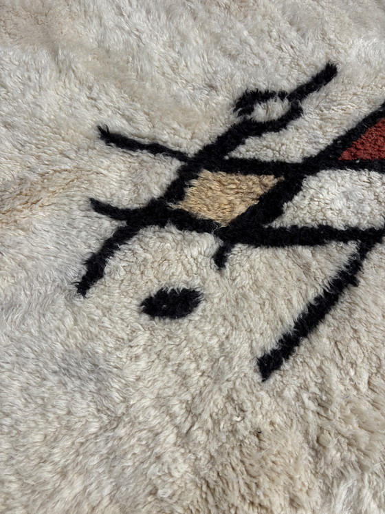 Image 1 of Weißer marokkanischer Mrirt Teppich 200x310 cm, Modernes Interieur Wohnzimmerteppich, Authentischer marokkanischer Teppich