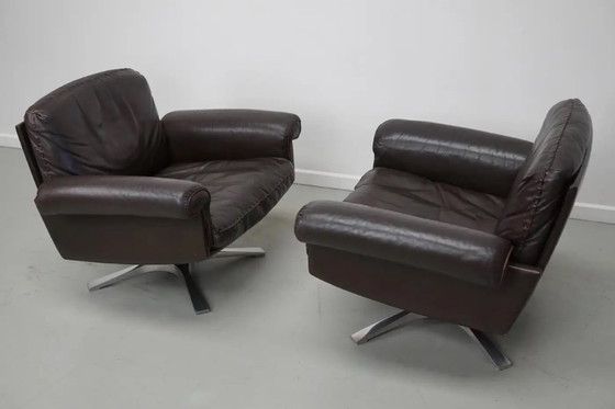 Image 1 of Vintage De Sede DS-31 Swivel Armchair in Brown Leather