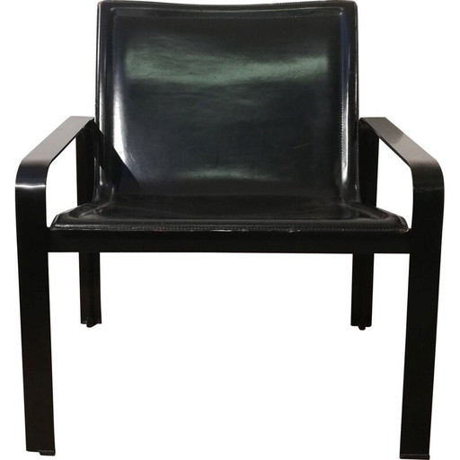 Poltrona vintage in pelle nera