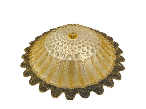 Murano - XL plafonniere - glas met ingesloten goud deeltjes - Italie - 3e kwart 20e eeuw