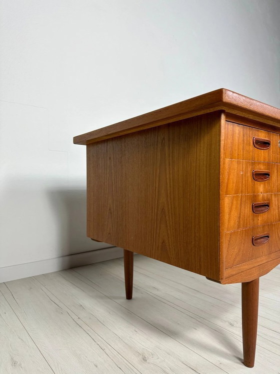 Image 1 of Vintage Danish Teak Writing Desk, Minimalist Mid-Century Modern Design, 1960s