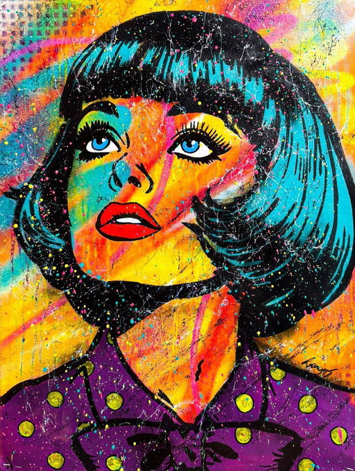 GONGAS - Neon Muse - Künstler-Leinwand