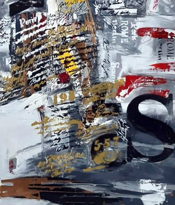 Original Acrylic Painting Contemporary Street Art Newspaper – Paintings & Drawings, Canvas (photo 7 of 7)
