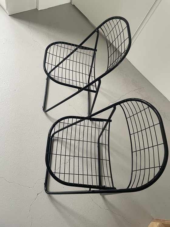 Image 1 of Chaises vintage en fil de fer – lot de 2 – conçues par Niels Gammelgaard