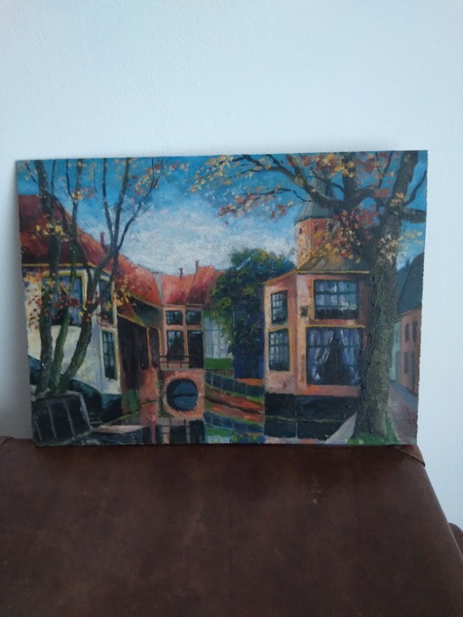 Vintage olieverfschilderij