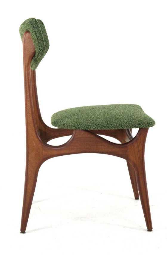 Image 1 of Set 4 vintage eetkamerstoelen stoelen gestoffeerd