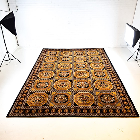 Image 1 of Tapis vintage 244x337 années 70 Bokhara jaune/marron