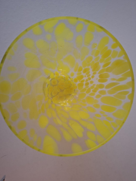 Vase Murano jaune., Transparent (photo 4 sur 6)