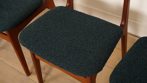 Image 1 of 6 x eetkamerstoelen | Schiønning & Elgaard | Teak | Opnieuw gestoffeerd