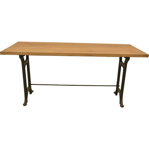Vintage industrial workbench in oakwood and iron