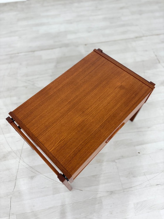 Image 1 of Beautiful mid-century teak sewing table / 1960s chest of drawers / teak chest of drawers / vintage side table
