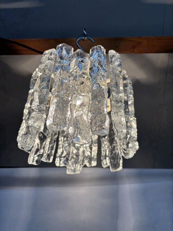 Vintage J.T. Kalmar ijsglas hanglamp jaren '60/'70 design – J.T. Kalmar Franken, Plafondlampen (photo 3 of 10)