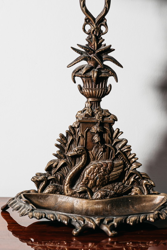 Image 1 of Art Nouveau Brass Umbrella Stand, France, 1960s, Vintage Design