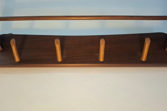 Image 1 of Appendiabiti da parete in teak degli anni '60, Danimarca.