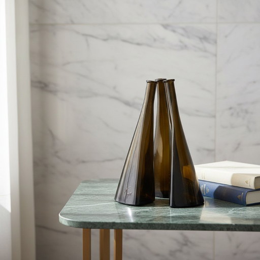 Vase sculptural en verre « Paco » rare de O. Frey & Co – Design moderne du milieu du siècle