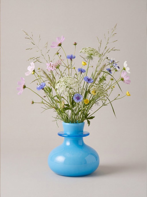 Kosta Boda designer vase by Erik Höglund in stunning turquoise color from 1950-1960.