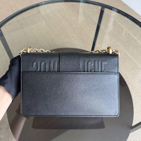 Image 1 of DIOR MONTAIGNE 30 KETTING - GENERFD KALFSLEER ZWART MET GOUDEN BESLAG