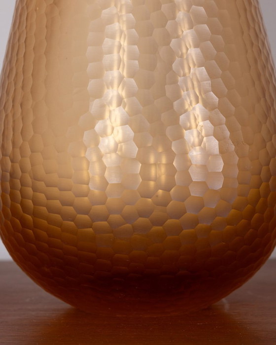 Image 1 of GRANDE VASO IN VETRO DI MURANO BATTUTO VINTAGE ANNI 50 DESIGN CARLO SCARPA PER VENINI