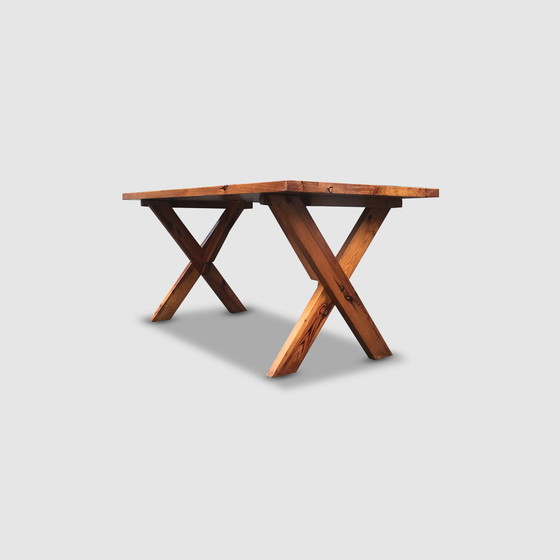 Image 1 of Modernist X-leg dining table by Ate van Apeldoorn for Houtwerk Hattem 1970s