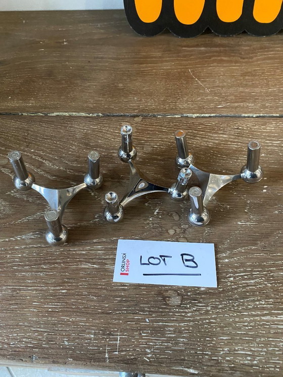 Image 1 of Lotto B, set di 3 candelieri modulari, NAGEL 1970