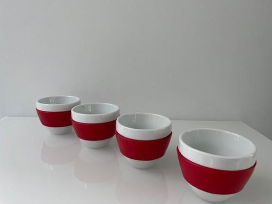 Image 1 of Juego de 4 tazas Koziol Aroma Matteo Thun, rojo y blanco