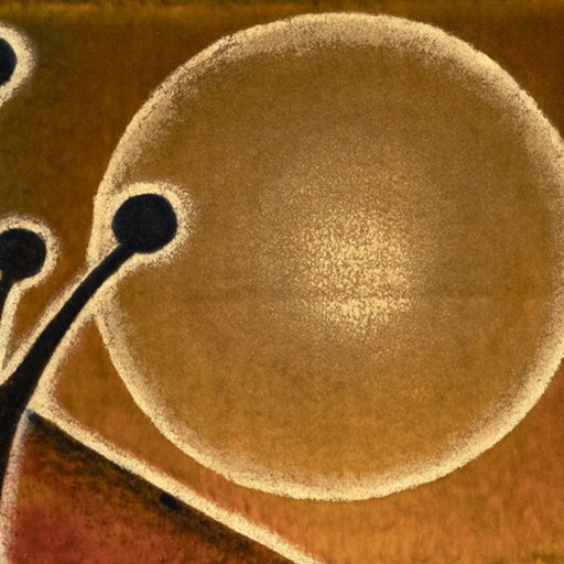 Landscape with Sun and Moon, Textile Painting, 1970s